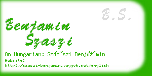 benjamin szaszi business card